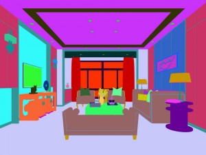 stylish avant-garde living room design 85 3D Model
