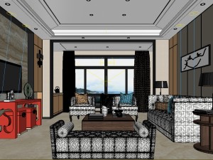stylish avant-garde living room design 85 3D Model