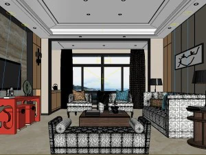 stylish avant-garde living room design 85 3D Model