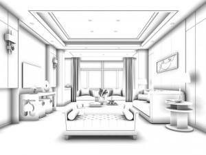 stylish avant-garde living room design 85 3D Model