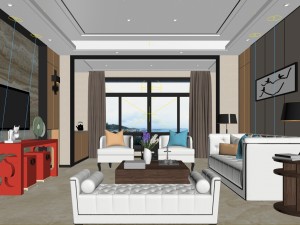 stylish avant-garde living room design 85 3D Model