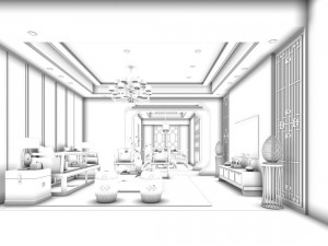 stylish avant-garde living room design 86 3D 模型