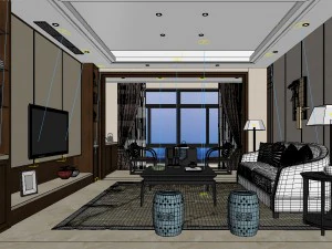 stylish avant-garde living room design 87 3D Model