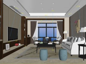 stylish avant-garde living room design 87 3D Model