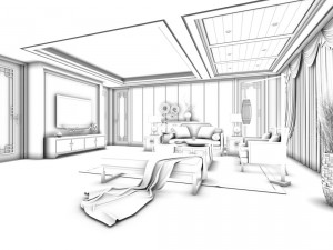 stylish avant-garde living room design 88 3D Model