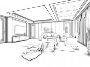 stylish avant-garde living room design 88 3D Model