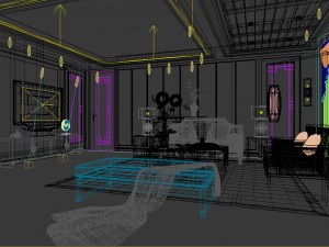 stylish avant-garde living room design 88 3D Model