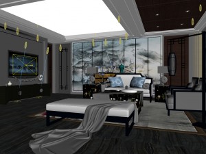 stylish avant-garde living room design 88 3D Model