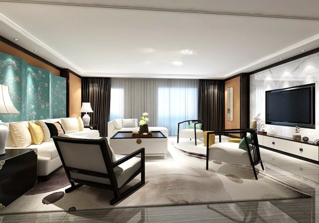 stylish avant-garde living room design 89 Modelo 3D .c4d .max .obj .3ds .fbx .stl .blend 