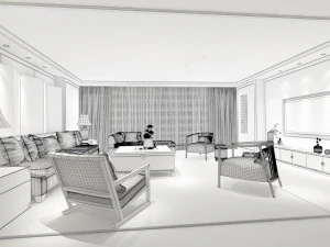 stylish avant-garde living room design 89 3D Model