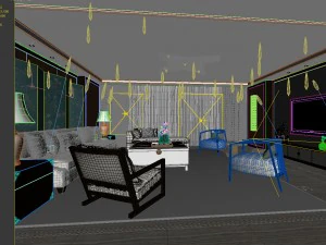 stylish avant-garde living room design 89 3D Model