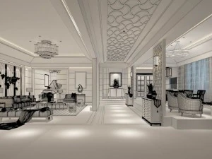 stylish avant-garde living room design 90 3D Model