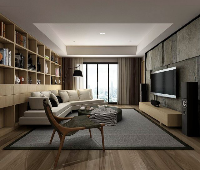 stylish avant-garde living room design 91 3D मॉडल .c4d .max .obj .3ds .fbx .stl .blend 