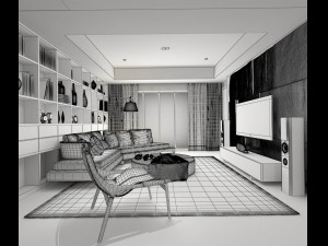 stylish avant-garde living room design 91 3D मॉडल