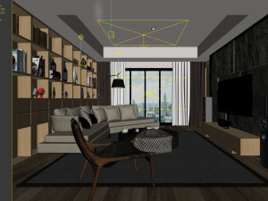 stylish avant-garde living room design 91 3D मॉडल