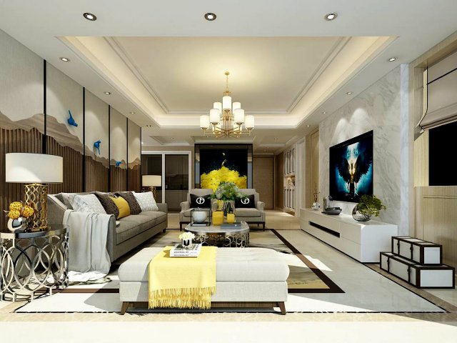 stylish avant-garde living room design 92 3Dモデル .c4d .max .obj .3ds .fbx .stl .blend 