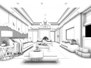stylish avant-garde living room design 92 3Dモデル