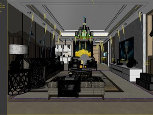 stylish avant-garde living room design 92 3Dモデル