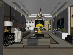 stylish avant-garde living room design 92 3Dモデル
