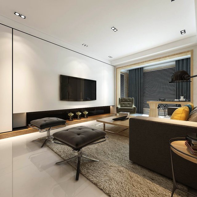 stylish avant-garde living room design 93 Modelo 3D .c4d .max .obj .3ds .fbx .stl .blend 