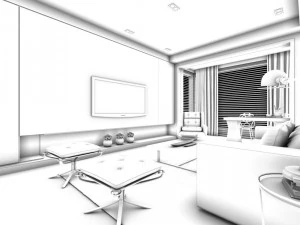stylish avant-garde living room design 93 3D Model