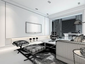 stylish avant-garde living room design 93 3D Model
