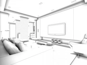 stylish avant-garde living room design 93 3D Model