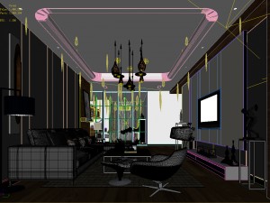 stylish avant-garde living room design 94 3D Model