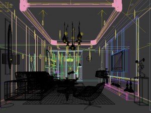 stylish avant-garde living room design 94 3D Model