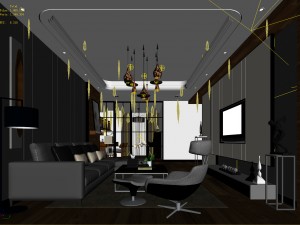 stylish avant-garde living room design 94 3D Model