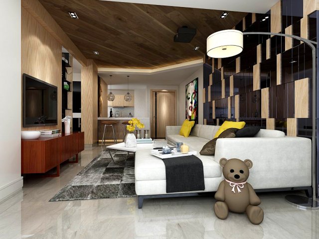 stylish avant-garde living room design 95 Model 3D .c4d .max .obj .3ds .fbx .stl .blend