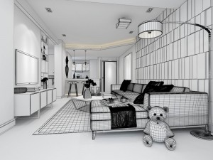 stylish avant-garde living room design 95 Model 3D