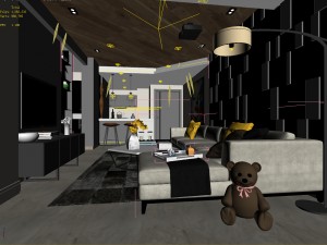 stylish avant-garde living room design 95 Model 3D