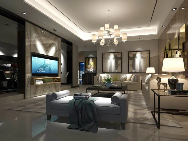 stylish avant-garde living room design 96 3D Model .c4d .max .obj .3ds .fbx .stl .blend 