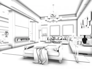 stylish avant-garde living room design 96 3D Model
