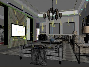stylish avant-garde living room design 96 3D 모델