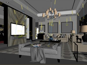 stylish avant-garde living room design 96 3D 모델