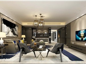 stylish avant-garde living room design 97 3D Model