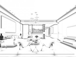 stylish avant-garde living room design 97 3D Model