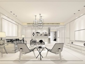 stylish avant-garde living room design 97 3D Model