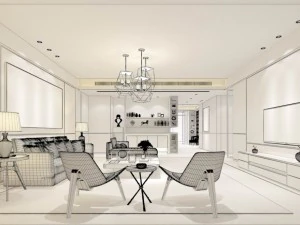 stylish avant-garde living room design 97 3D Model