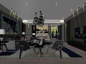 stylish avant-garde living room design 97 3D Model