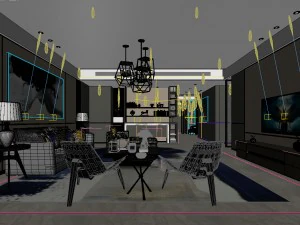 stylish avant-garde living room design 97 3D Model