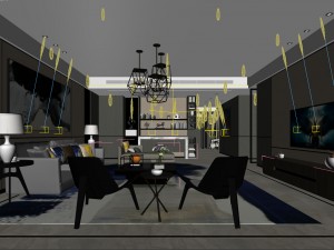 stylish avant-garde living room design 97 3D Model