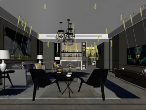 stylish avant-garde living room design 97 3D Model