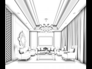 stylish avant-garde living room design 98 3D मॉडल