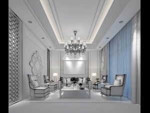 stylish avant-garde living room design 98 3D मॉडल