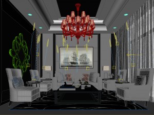 stylish avant-garde living room design 98 3D मॉडल