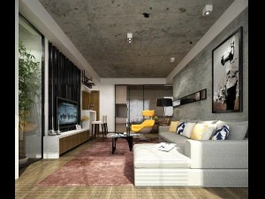 Stilvolles Avantgarde-Wohnzimmerdesign 99 3D Modell