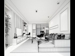 stylish avant-garde living room design 99 3Dモデル